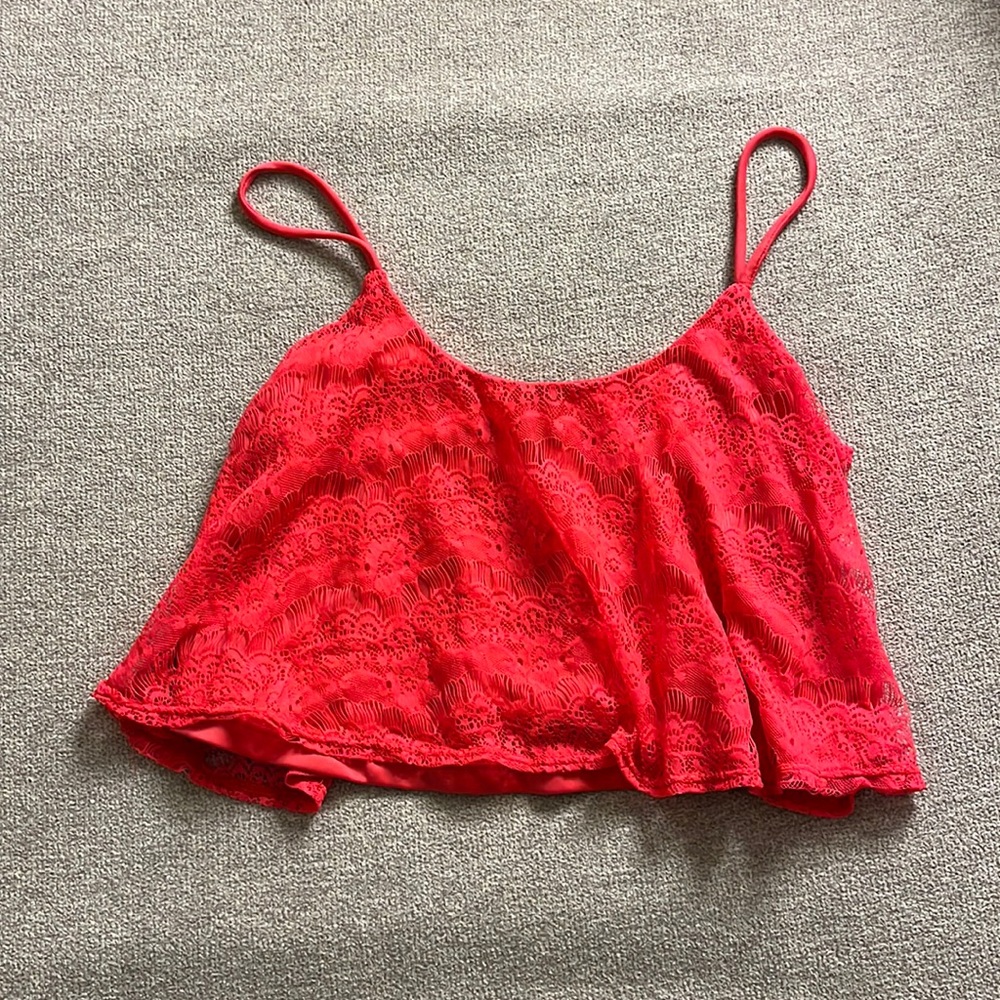Highlighter flowy crop top